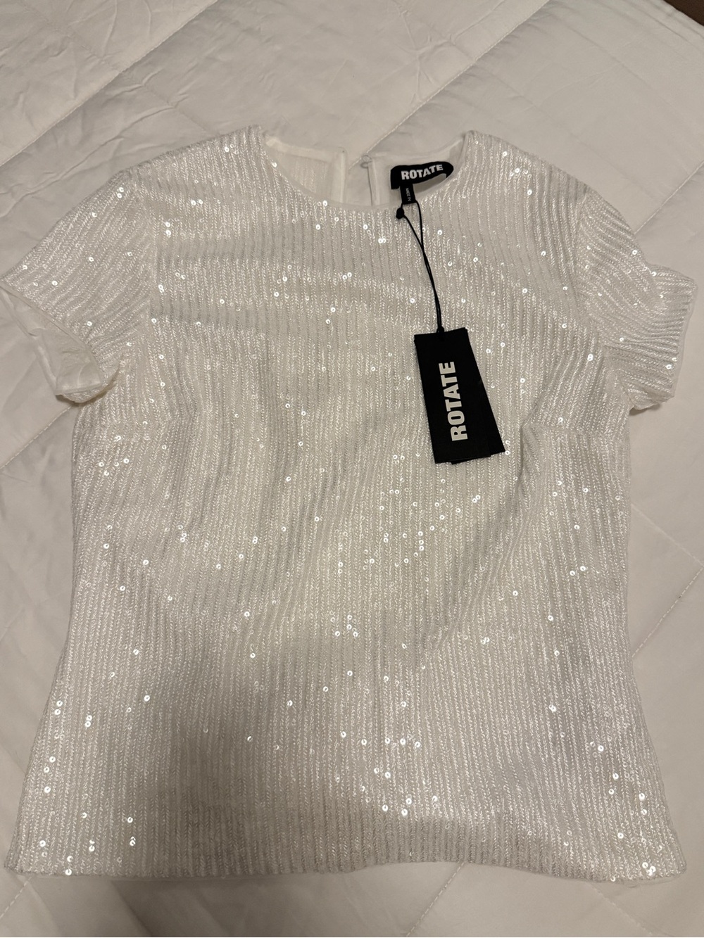 ROTATE BIRGER CHRISTENSEN White Sequin Top small NWT